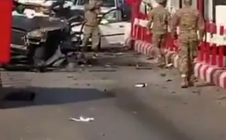 بالفيديو -السيارة المستهدفة بالقرب من حاجز الأولي في صيدا