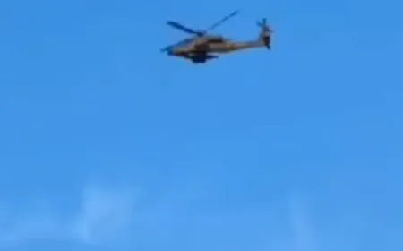 بالفيديو_الإعلام العبري: مروحيات الأباتشي الإسرائيلية لا تزال تلاحق المسيرات القادمة من لبنان ومازال الحدث مستمر