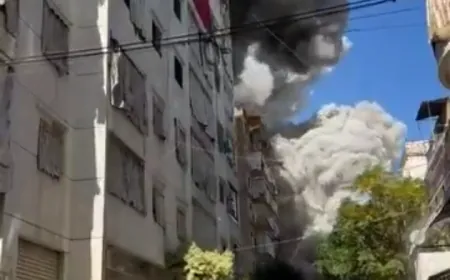 بالفيديو ـلحظة الغارة العنيفة التي استهدفت الشياح اليوم