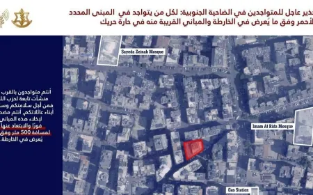 تنويه مهم : العدو لم يستهدف حتى اللحظة المبنى المهدد في منطقة بئر العبد بالضاحية الجنوبية لبيروت قرب حلويات صدقة. نرجو  أخذ الحيطة و الحذر