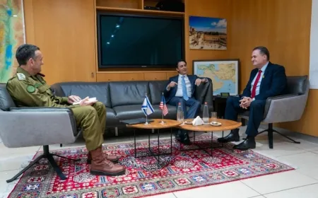 إجتماع بين وزير الدفاع الإسرائيلي كاتس ورئيس الأركان الإسرائيلي هاليفي مع المبعوث الأميركي هوكستين