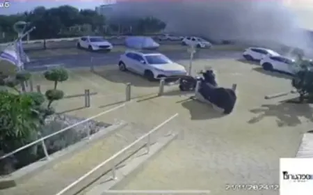 بالفيديو -لحظة سقوط صاروخ في نهاريا