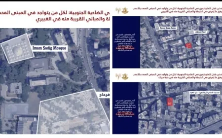 انذار إلى جميع السكان المتواجدين في منطقة الضاحية الجنوبية