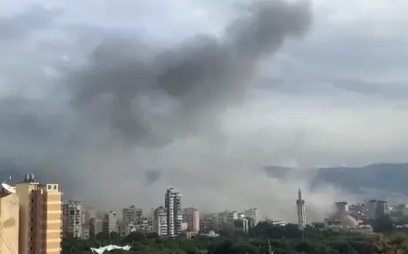 بالفيديو ـ مشاهد للدخان المتصاعد جراء الغـ ارات  الأخيرة على الضاحية
