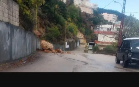 إنهيار صخور في عاصون ـ الضنية بسبب الأمطار