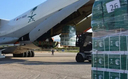 الطائرة السادسة والعشرون من المساعدات السعودية وصلت إلى مطار بيروت