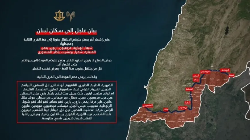 لبنان: الجيش الإسرائيلي يحظر على السكان الانتقال إلى قرى في الجنوب