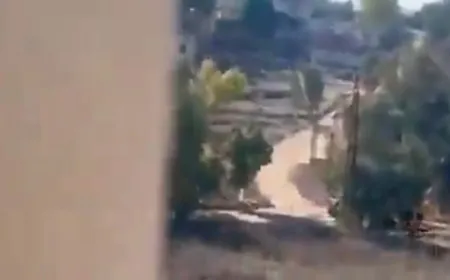 فيديو يوثق توغل دبابات العدو داخل بلدة عيترون في  جنوب لبنان