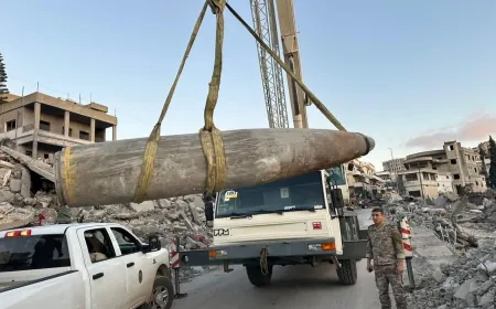 نقل فريق الهندسة في الجيش صاروخًا غير منفجر