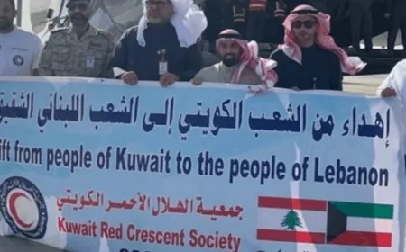 وصول طائرة كويتية محملة بـ40 طنا من المساعدات الى مطار رفيق الحريري الدولي