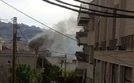 إصابة مواطن في الغارة الإسرائيلية على بنت جبيل واشتعال النار في سيارته