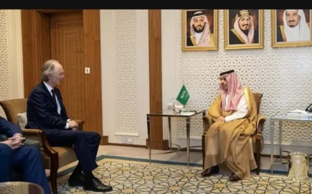 مستجدات الأوضاع في سوريا بين بن فرحان وبيدرسون