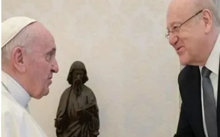 ميقاتي للبابا فرنسيس: الوحدة الوطنية لا تزال تميّز وطننا وشعبنا رغم كل الظروف