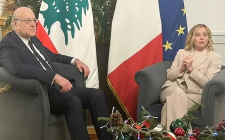 ميقاتي التقى ميلوني وشكرها على جهودها لوقف النار ودعم الجيش