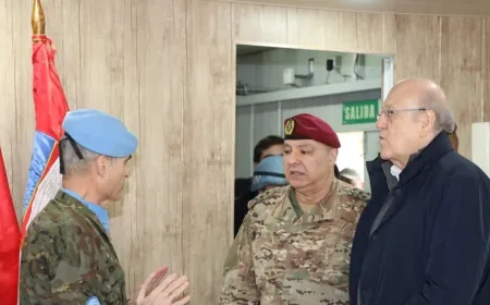 ميقاتي وقائد الجيش في مقر قيادة القطاع الشرقي لـ"اليونيفيل"