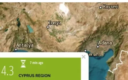 هزة ارضية بقوة 4،3°على مقياس ريختر سجلت قبل قليل غرب قبرص