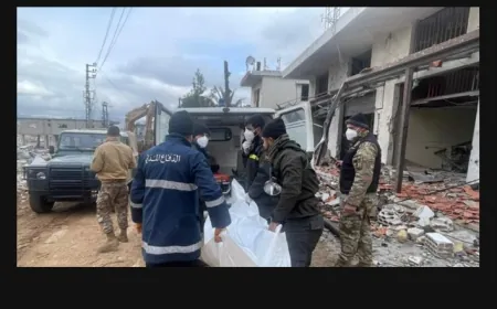 الدفاع المدني: انتشال جثماني شهيدين من حي الجلاحية في الخيام