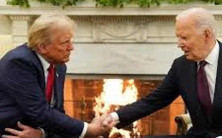 بايدن يستقبل ترمب في البيت الأبيض ⁧‫