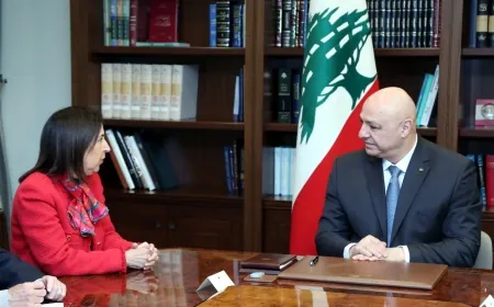 ر ئيس الجمهورية استقبل وزيرة الدفاع الإسبانية مارغاريتا روبلس التي اكدت دعم بلادها للرئيس عون والاستقرار في الجنوب