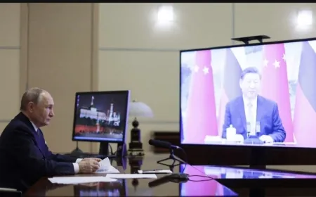 اتصال عبر الفيديو بين الرئيسين الصيني والروسي