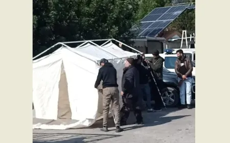 أهالي كفركلا نصبوا خيمة على طريق الخردلي - دير ميماس ونيتهم البقاء فيها الى ان يخرج الاحتلال من بلدتهم