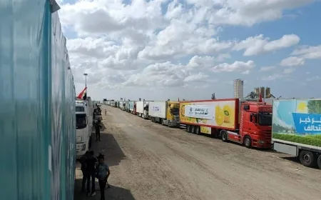 مساعدات لغزة تصل عبر ميناء العريش المصري للمرة الأولى منذ الهدنة