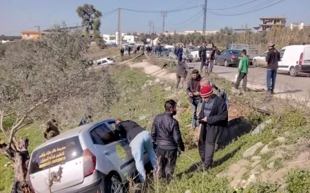 ‏حادث سير قوي بعلما عطريق الضنيه