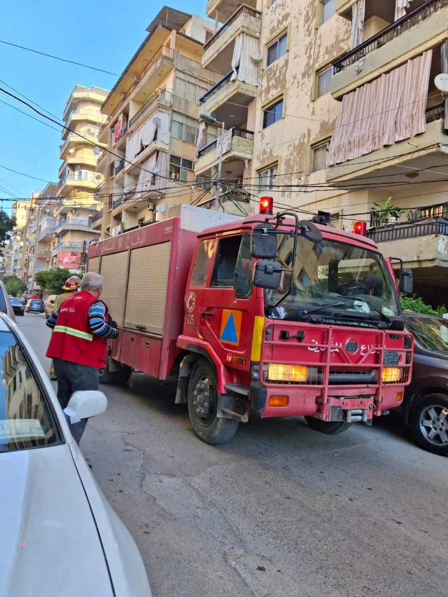 حريق شقة سكنية في برج الإيمان بأبي سمراء طرابلس