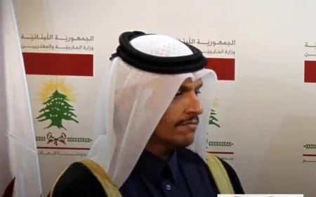 رئيس الوزراء وزير الخارجية القطري غادر عين التينة دون الإدلاء بأي تصريح