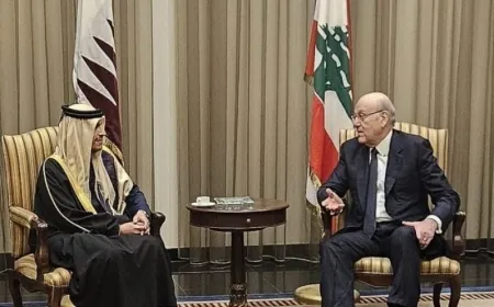 ميقاتي يستقبل رئيس الوزراء القطري و يشكره على الدعم المستمر للبنان