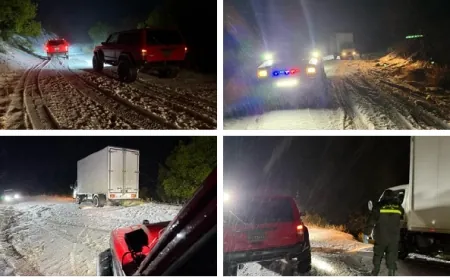 ‏انقاذ مواطنين احتجزوا داخل سياراتهم على طريق كفريا/معاصر الشوف