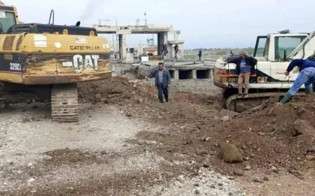 بدء أعمال ترميم جسر دمرته إسرائيل عند الحدود اللبنانية - السورية