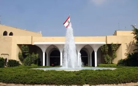 الوزراء يتجهون الى خارج القصر الجمهوري لإلتقاط الصورة التذكارية للحكومة مع الرؤساء الثلاثة