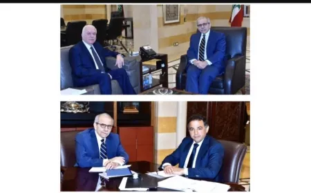 سلام استقبل سهيل عبود وبحث مع منصوري في الاوضاع ماليا واقتصاديا