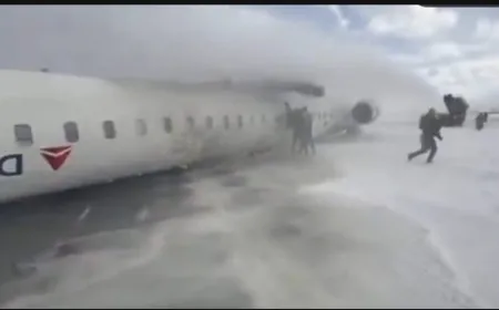 دلتا إيرلاينز: معظم ركاب طائرة تورونتو المنكوبة خرجوا من المستشفيات