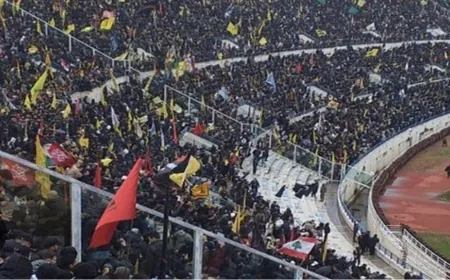 بدء مراسم التشييع في المدينة الرياضية - بيروت