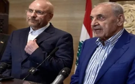 رئيس مجلس الشورى الايراني محمد باقر قاليباف من عين التينة: