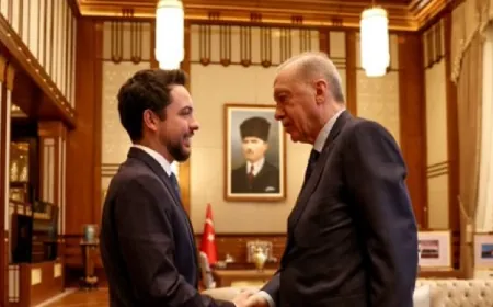 ولي عهد الأردن والرئيس التركي يؤكدان رفضهما تهجير الفلسطينيين من غزة