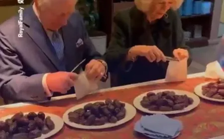 بالفيديو - الملك تشارلز الثالث وكاميلا يشاركان في تجهيز التمور للصائمين قبيل شهر رمضان