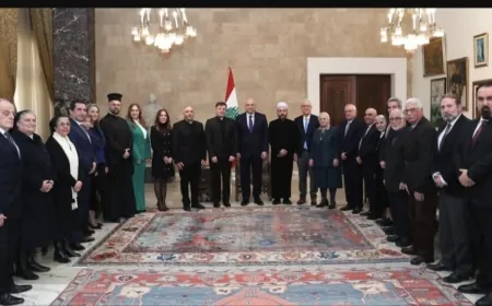 الرئيس عون اطلع من  بيراقداريان على خطة اعادة اعمار المنشآت الرياضية المتضررة وتسلم دعوة لافطار غروب  15 آذار المقبل واكد لوفد اتحاد المؤسسات التربوية الخاصة