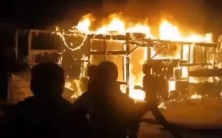 حريق في مخيم للنازحين في الكورة