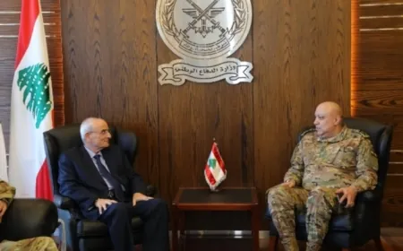 منسى زار اليرزة مقدرا دور المؤسسة العسكرية : الجيش العمود الفقري للبنان