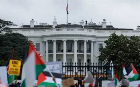 مسيرة ضخمة أمام البيت الأبيض رفضا لاستئناف العدوان على غزة