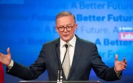 رئيس الوزراء الأسترالي أنتوني ألبانيزي يعلن فوزه في الانتخابات العامة