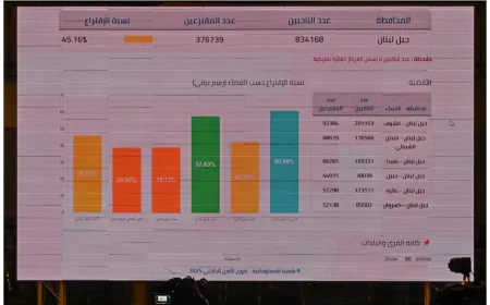 عن شاشة وزارة الداخلية اللبنانية للنتائج النهائية للانتخابات البلدية والاختيارية