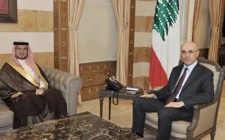 وزير الداخلية والبلديات أحمد الحجار يستقبل السفير السعودي وليد بخاري