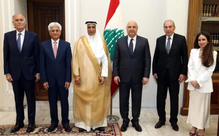 الرئيس عون خلال استقباله رئيس الصندوق العربي للإنماء الاقتصادي والاجتماعي بدر محمد السعد: