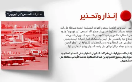*اليمن تدعو لإخلاء مطار بن غوريون*
