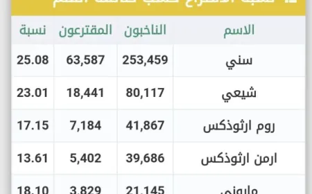 نسبة الاقتراع في بيروت بحسب التوزيع الطائفي