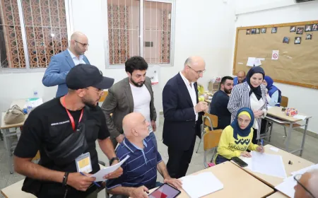جولة تفقدية ل وزير الداخلية والبلديات أحمد الحجار اثناء سير عملية فرز الأصوات في بيروت